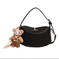 Women’s Mini Shoulder Bag with Teddy Bear Charm – Cute Crossbody Handbag